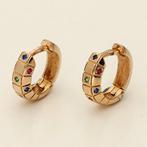 Oorbellen - 14 karaat Geel goud - Robijn-saffier-smaragd, Sieraden, Tassen en Uiterlijk, Oorbellen, Nieuw