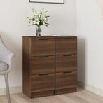 vidaXL Dressoirs 2 st 30x30x70 cm bewerkt hout bruin, Huis en Inrichting, Kasten | Dressoirs, Minder dan 50 cm, Verzenden, Nieuw
