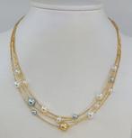 Halsketting - 18 karaat Geel goud - 5x9mm Akoya parels, Nieuw