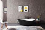 Vrijstaande design bad acryl 180x110x62cm Glans wit/zwart, Doe-het-zelf en Verbouw, Sanitair, Nieuw, Bad, Verzenden