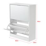 [en.casa] Schoenenkast Kragerø met spiegels 80x60x24 cm wit, Huis en Inrichting, Kasten | Schoenenkasten, Verzenden, Nieuw