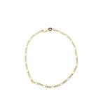 Gouden Figaro schakel armband | 21,5 cm (unisex), Sieraden, Tassen en Uiterlijk, Armbanden, Ophalen of Verzenden, Gebruikt, Overige kleuren