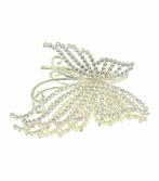 Haarspeld Klem Vlinder Metaal Strass Steentjes 10,5cm Zilver, Nieuw