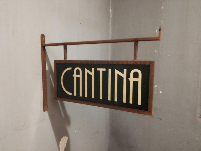 Ijzeren bord Biercafé - marchesini - Reclamebord - 1980 -, Antiek en Kunst, Curiosa en Brocante