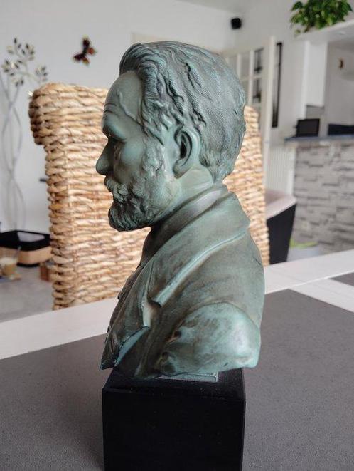 E. Carlier - Buste, Victor Hugo - 17.5 cm - Zinklegering, Antiek en Kunst, Antiek | Keramiek en Aardewerk