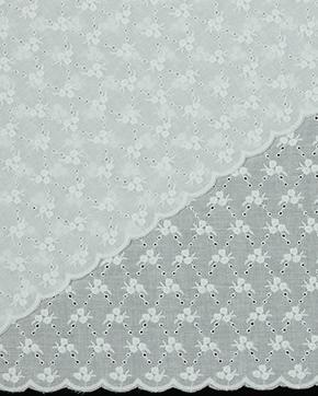 Broderie Katoen Bloemen Wit, Hobby en Vrije tijd, Stoffen en Lappen, Wit, Nieuw