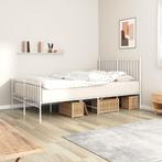 vidaXL Bedframe met hoofd- en voeteneinde metaal wit 120x200, Huis en Inrichting, Verzenden, Wit, Nieuw, Twijfelaar