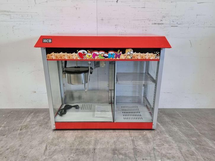 Popcornmachine Popcorn machine met warmhoudvitrine 230V, Zakelijke goederen, Horeca | Keukenapparatuur, Nieuw in verpakking, Ophalen of Verzenden