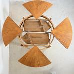 Unieke vintage eettafel, rond uit te breiden, Huis en Inrichting, Tafels | Eettafels, 150 tot 200 cm, Ophalen of Verzenden, Zo goed als nieuw