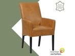 Leren eetkamerstoel Just met armleuning, Huis en Inrichting, Bohemian, Eigentijds, Klassiek, Retro, Romantisch, Scandinavisch