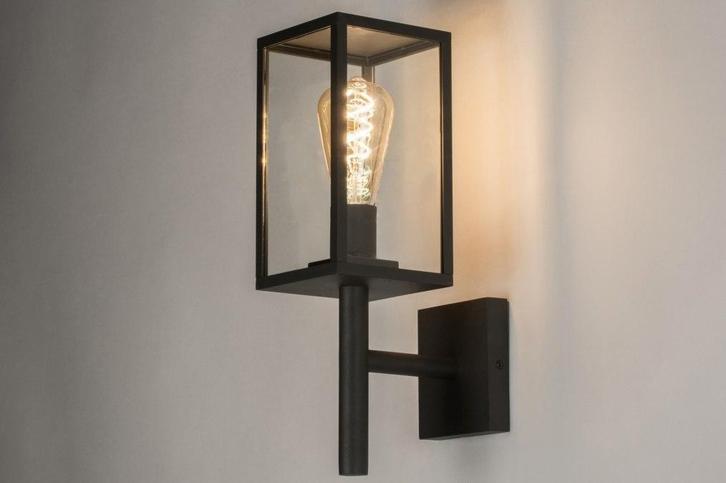Rietveld Wandlampen - Zwart - Glas, Aluminium, Huis en Inrichting, Lampen | Wandlampen, Verzenden