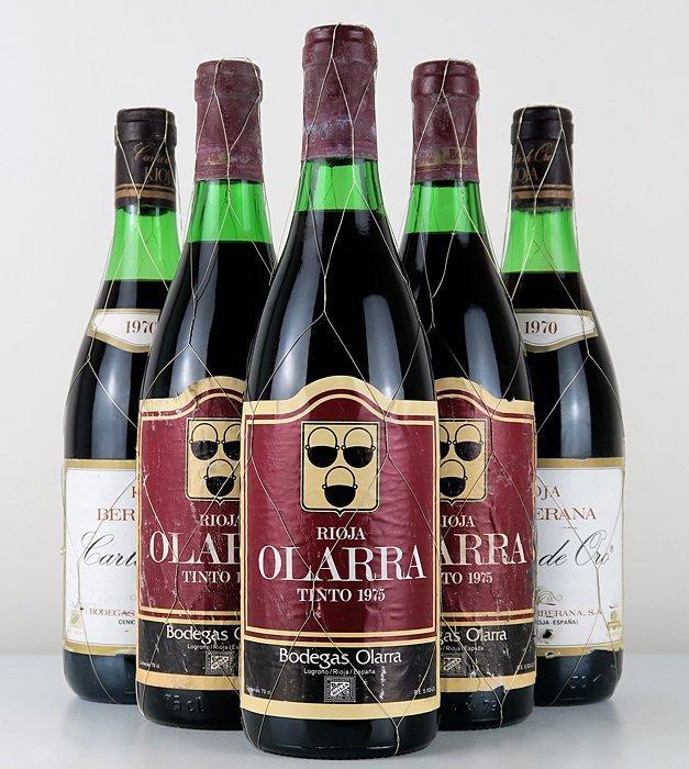 1970 Berberana Carta de Oro Reserva x2 & 1975 Olarra Reserva, Verzamelen, Wijnen