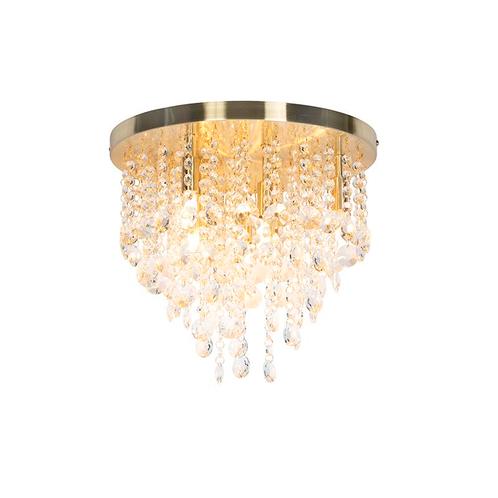 Klassieke plafondlamp goud/messing 35 cm - Medusa, Huis en Inrichting, Lampen | Plafondlampen, Nieuw, Glas