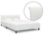 vidaXL Bedframe kunstleer wit 120x200 cm, Huis en Inrichting, Slaapkamer | Bedden, Overige materialen, Verzenden, Wit, Nieuw