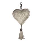 sleutelhanger hart grijs 10cm, Nieuw, Verzenden