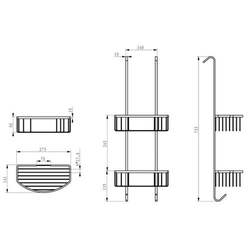 Domo geb.stalen ophangrek tbv glazen wand 80cm, Doe-het-zelf en Verbouw, Sanitair, Ophalen of Verzenden