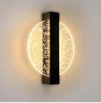 Moderne LED Wandlamp – Rond Zwart Zilverblad Acryl 3500K, Huis en Inrichting, Verzenden, Nieuw