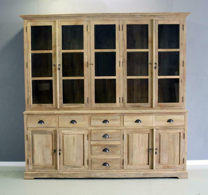 Buffetkast 225cm breed, 220cm hoog, recycle teak; Indoteak, Huis en Inrichting, Kasten | Buffetkasten, 25 tot 50 cm, Met lade(s)