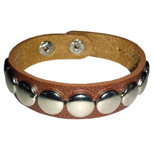 Fako Bijoux® - Armband - Studs - Rond - Bruin, Sieraden, Tassen en Uiterlijk, Armbanden, Verzenden