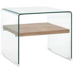 vidaXL Salontafel 50x50x45 cm gehard glas transparant, 50 tot 100 cm, Verzenden, Nieuw, 50 tot 100 cm