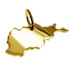 Gouden Landkaart Afghanistan ketting hanger, Verzenden, Nieuw
