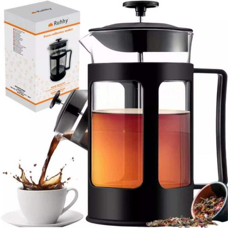 Ruhhy French Press Koffie- en Theemaker – 1 Liter Capacit., Huis en Inrichting, Keuken | Keukenbenodigdheden, Nieuw, Ophalen of Verzenden