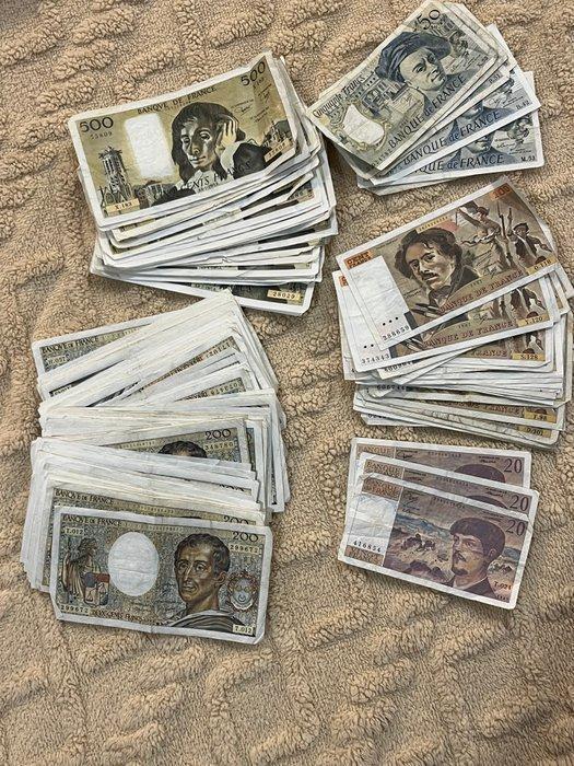 Frankrijk. - 130 banknotes - various dates, Postzegels en Munten, Bankbiljetten | Europa | Niet-Eurobiljetten