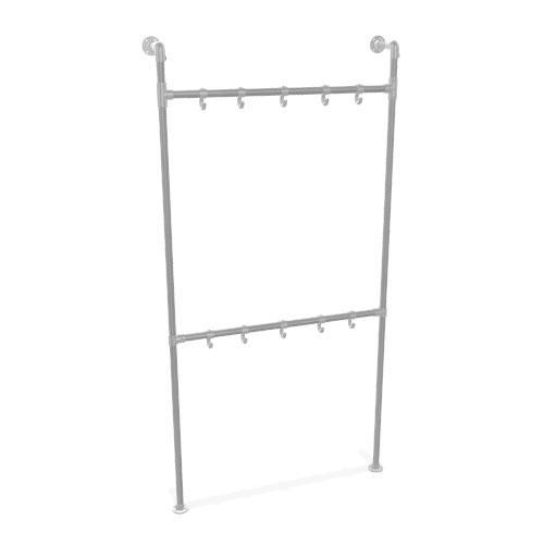 Industriële Steigerbuis Kapstok Chester Duo | Staal 33.7 mm, Huis en Inrichting, Woonaccessoires | Kapstokken, Ophalen of Verzenden