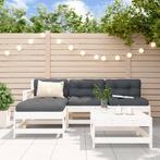vidaXL 5-delige Loungeset met kussens massief hout wit, Tuin en Terras, Tuinsets en Loungesets, 5 zitplaatsen, Verzenden, Nieuw