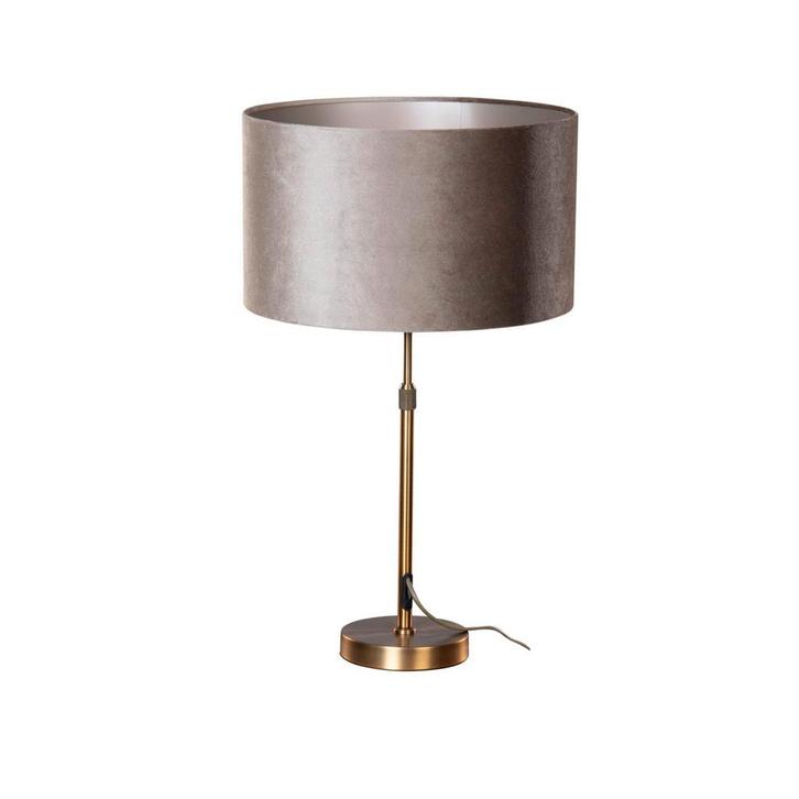 Tafellamp brons met velours kap taupe 35cm - Parte, Huis en Inrichting, Lampen | Tafellampen, Nieuw, Overige materialen, 50 tot 75 cm