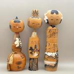 Set van 6 vintage Japanse Kokeshi – volkskunst uit het, Antiek en Kunst, Curiosa en Brocante