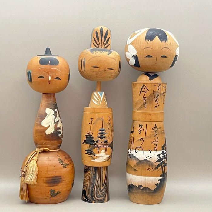 Set van 6 vintage Japanse Kokeshi – volkskunst uit het, Antiek en Kunst, Curiosa en Brocante