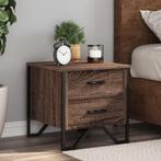 vidaXL Nachtkastjes 2 st 40x41x40 cm bewerkt hout bruin, Minder dan 45 cm, Verzenden, Nieuw, Minder dan 55 cm