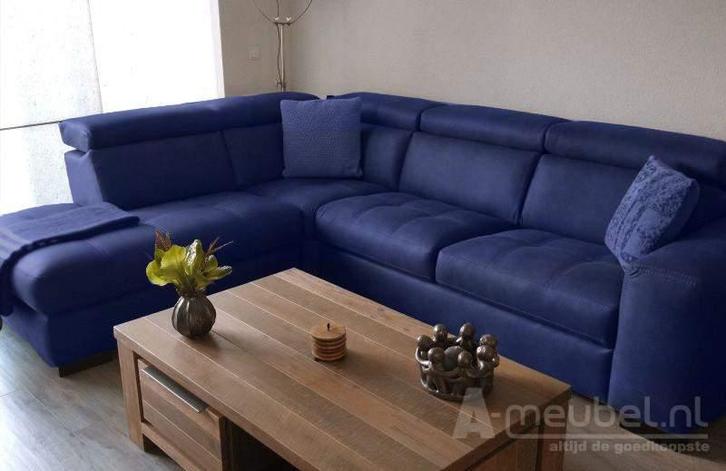 Bankstel Harderwijk - rechte banken - Blauw, Huis en Inrichting, Banken | Bankstellen, Nieuw, Stof