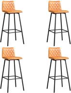 Set van 4 Cognac leren industriële barkrukken - Vintage Leer, Huis en Inrichting, Stoelen, Overige kleuren, Nieuw, Leer, Ophalen of Verzenden
