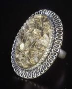 Zeer mooie eerste kwaliteit ruwe pyriet 925 zilveren ring,