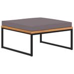 vidaXL Voetensteun met kussen 66x66x36 cm acaciahout, Huis en Inrichting, Banken | Voetenbanken en Poefen, Verzenden, Nieuw