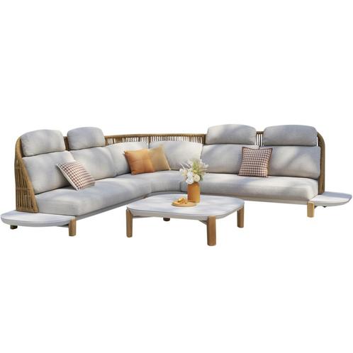 Melbourne hoek loungeset 4 delig aluminium lichtgrijs, Tuin en Terras, Tuinsets en Loungesets, Nieuw, Aluminium, Ophalen of Verzenden
