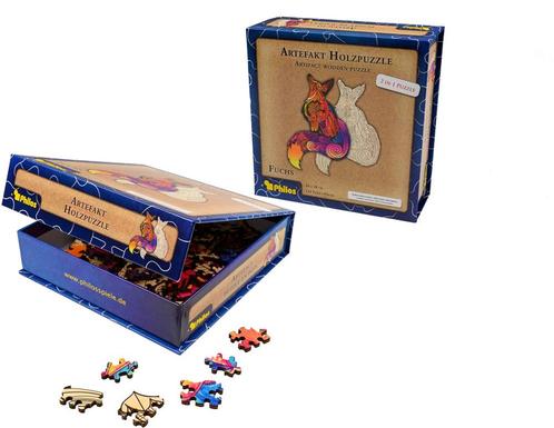 Artefact Houten Puzzel - Vos (143 stukjes) | Philos -, Kinderen en Baby's, Speelgoed | Houten speelgoed, Nieuw, Verzenden