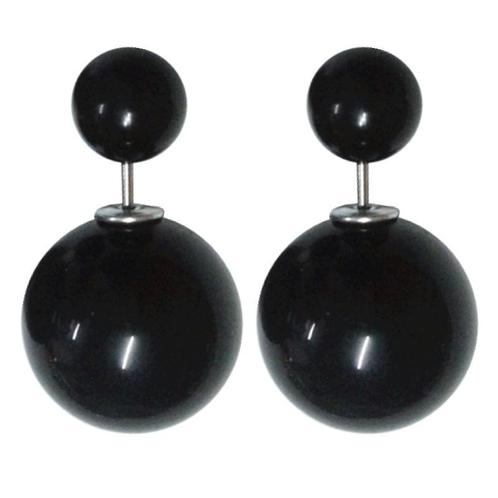 Fako Bijoux® - Oorbellen - Double Dots - Parel - Zwart, Sieraden, Tassen en Uiterlijk, Oorbellen, Verzenden