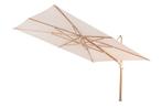 4 Seasons Finca Zweefparasol 300x400 cm. - zand/woodlook, Verzenden, Nieuw, Zweefparasol, Kantelbaar