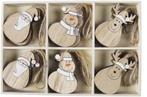 Houten hangers figuurtjes met touw kerst winter 5.5 cm doos, Ophalen of Verzenden, Nieuw