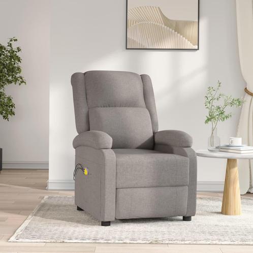 vidaXL Massagestoel elektrisch stof taupe, Sport en Fitness, Massageproducten, Nieuw, Verzenden