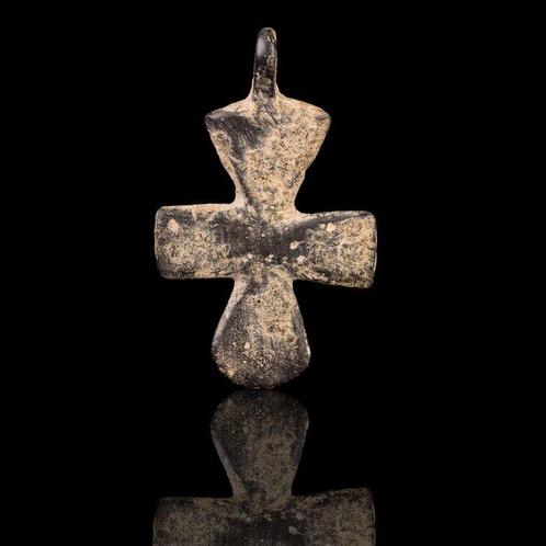 Byzantijns Bronzen kruis hanger (Zonder Minimumprijs), Antiek en Kunst, Antiek | Overige Antiek