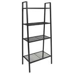 vidaXL Ladder boekenkast 4 schappen metaal zwart, Huis en Inrichting, Verzenden, 100 tot 150 cm, Nieuw, 50 tot 100 cm