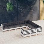 vidaXL 10-delige Loungeset met kussens grenenhout wit, Tuin en Terras, Tuinsets en Loungesets, Verzenden, Nieuw, Loungeset