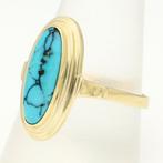 Ring - 14 karaat Geel goud Turquoise, Sieraden, Tassen en Uiterlijk, Ringen, Nieuw