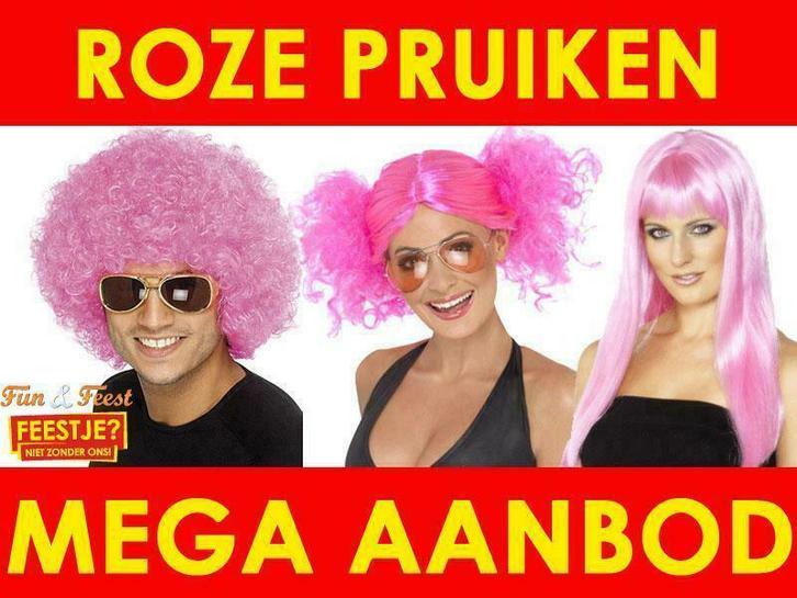 Roze pruiken- Mega aanbod roze pruiken, Kleding | Dames, Carnavalskleding en Feestkleding, Accessoires, Nieuw, Carnaval, Ophalen of Verzenden