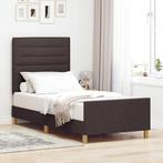 vidaXL Bedframe met hoofdeinde Donkerbruin 100 x 200 cm Stof, Verzenden, Nieuw, Bruin, Stof