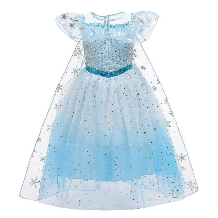 Prinsessenjurk - Blauwe Elsa kristallen jurk, Kinderen en Baby's, Carnavalskleding en Verkleedspullen, Nieuw, Ophalen of Verzenden